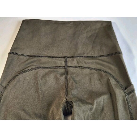 Aerie Offline Goals Hi Rise Long Inseam Olive Green Leggings With Pockets Sz XS - Picture 9 of 10